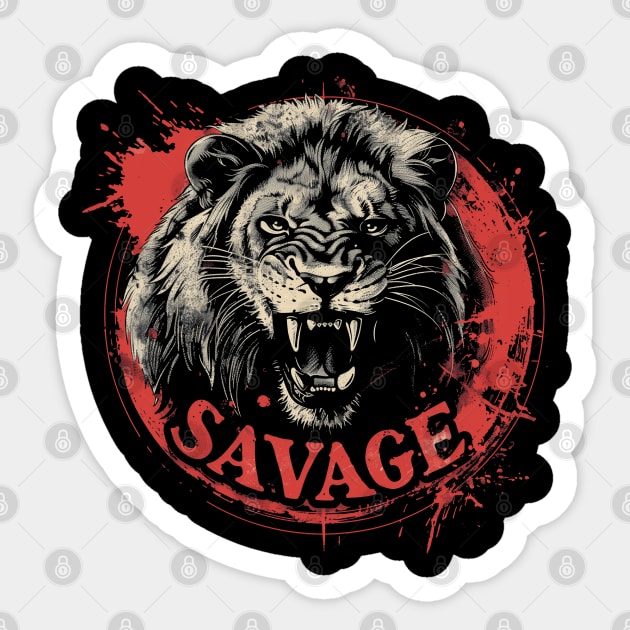 Savage Lion Sticker by UrbanLifeApparel